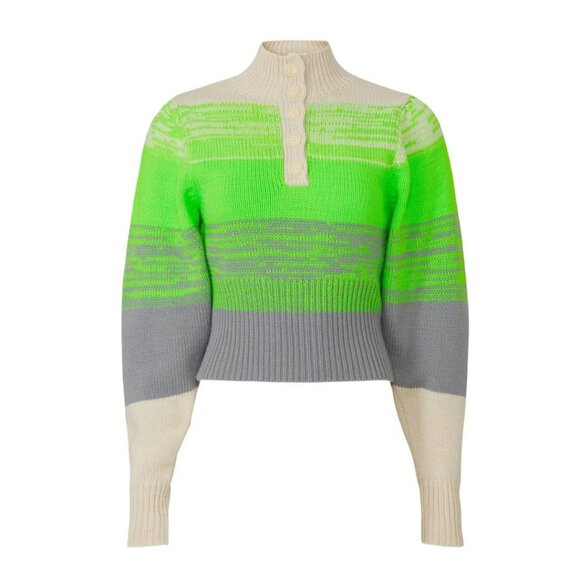 BAUM UND PFERDGARTEN Caroleen Sweater Whitecap Grey Size Small NWT Ombre Green - Picture 4 of 8